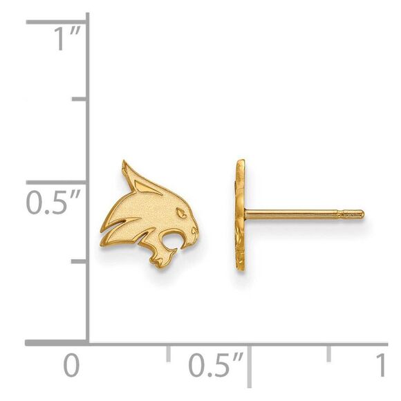14k Gold Plated Silver Texas State University XS (Tiny) Post Earrings - Picture 2 of 3